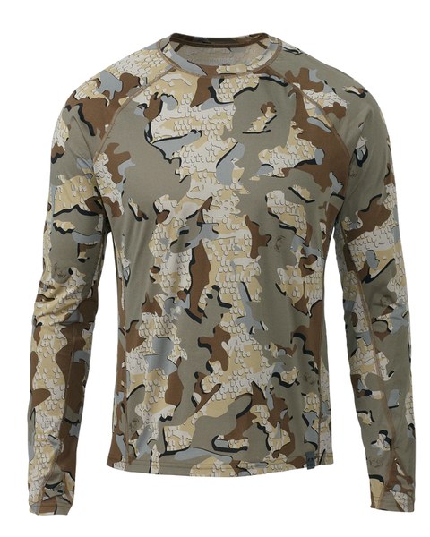 Crew neck long sleeve synthetic base layer in Valo Camouflage