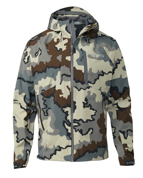 Waterproof hunting rain jacket in Vias camouflage