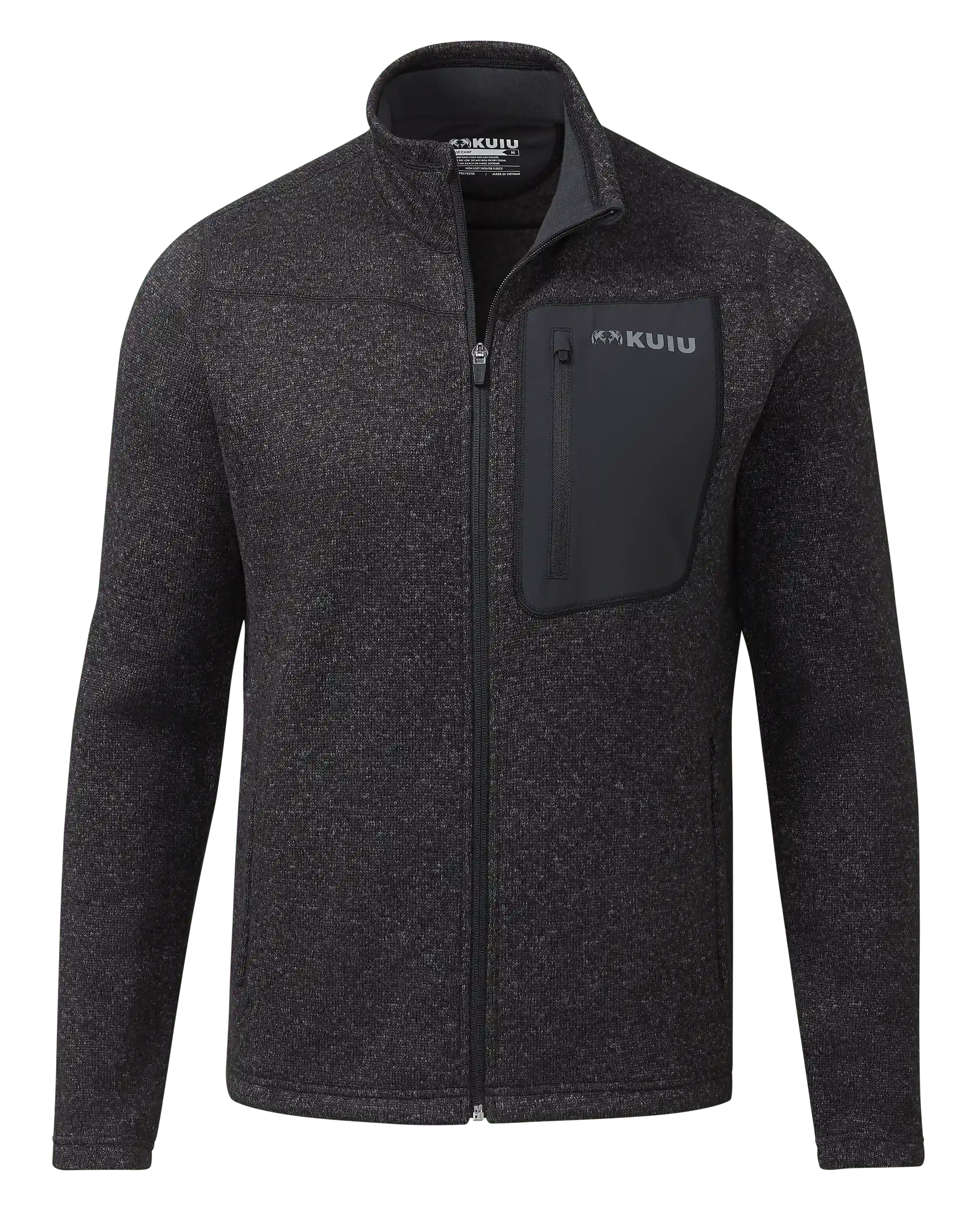 Base Camp Full Zip Sweater | Heather Black