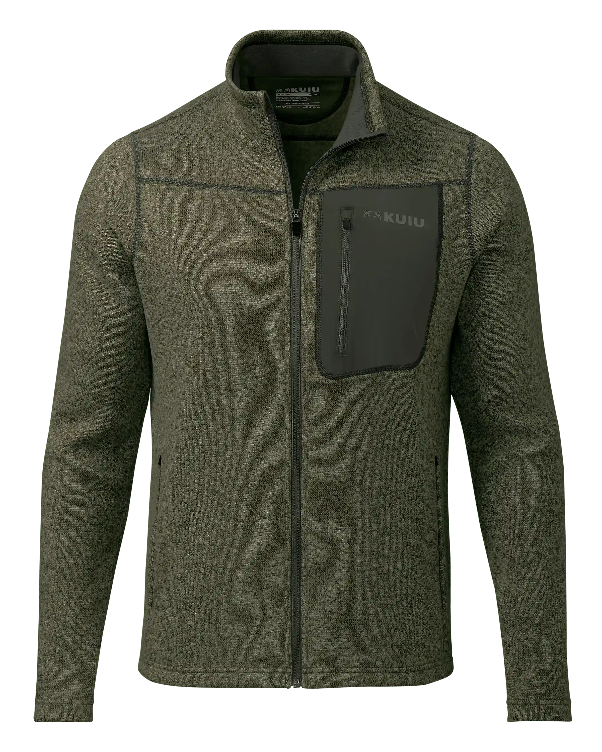 Base Camp Full Zip Sweater | Olive Heather