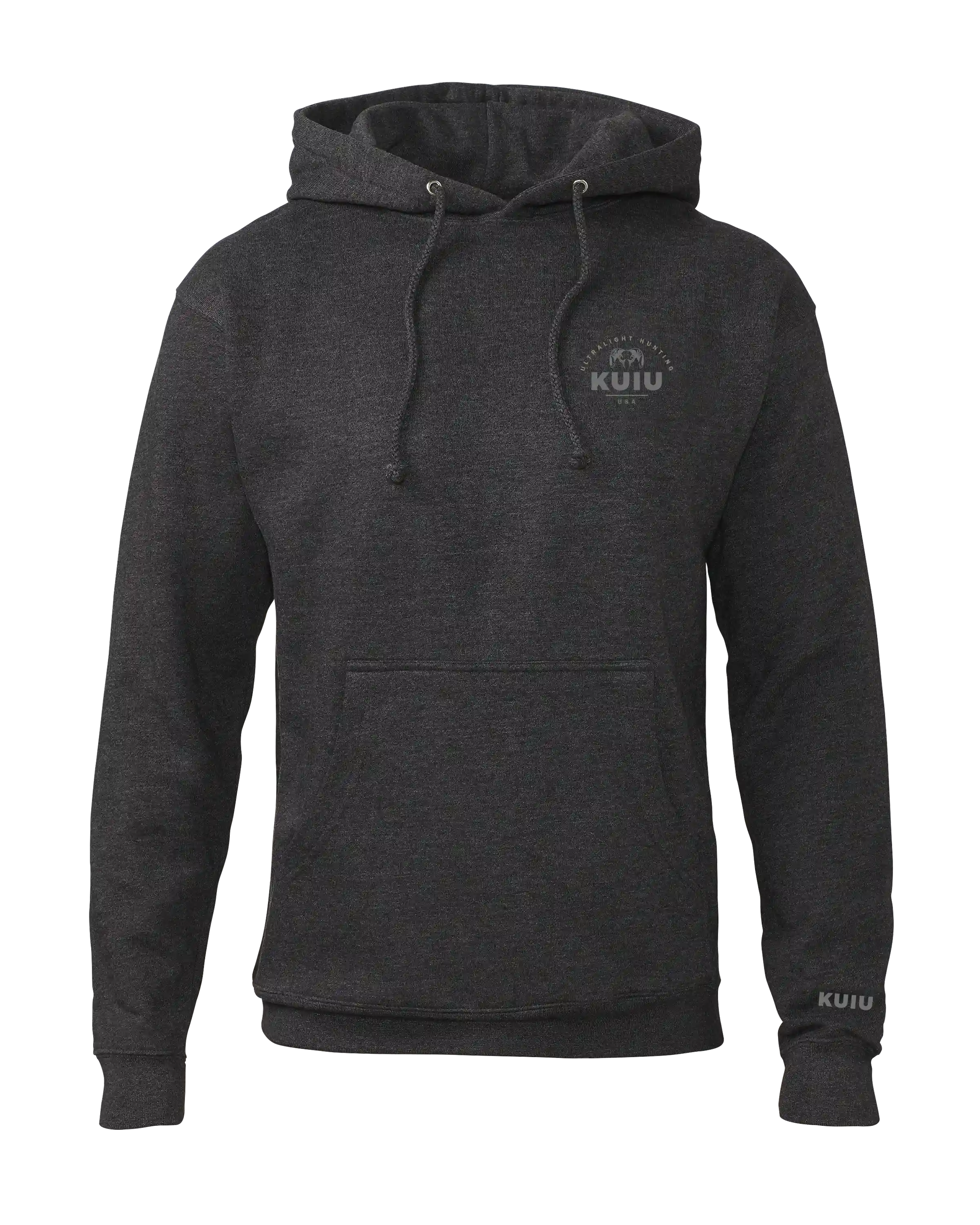 Outlet KUIU Stacked Chest Logo Hoodie | Charcoal