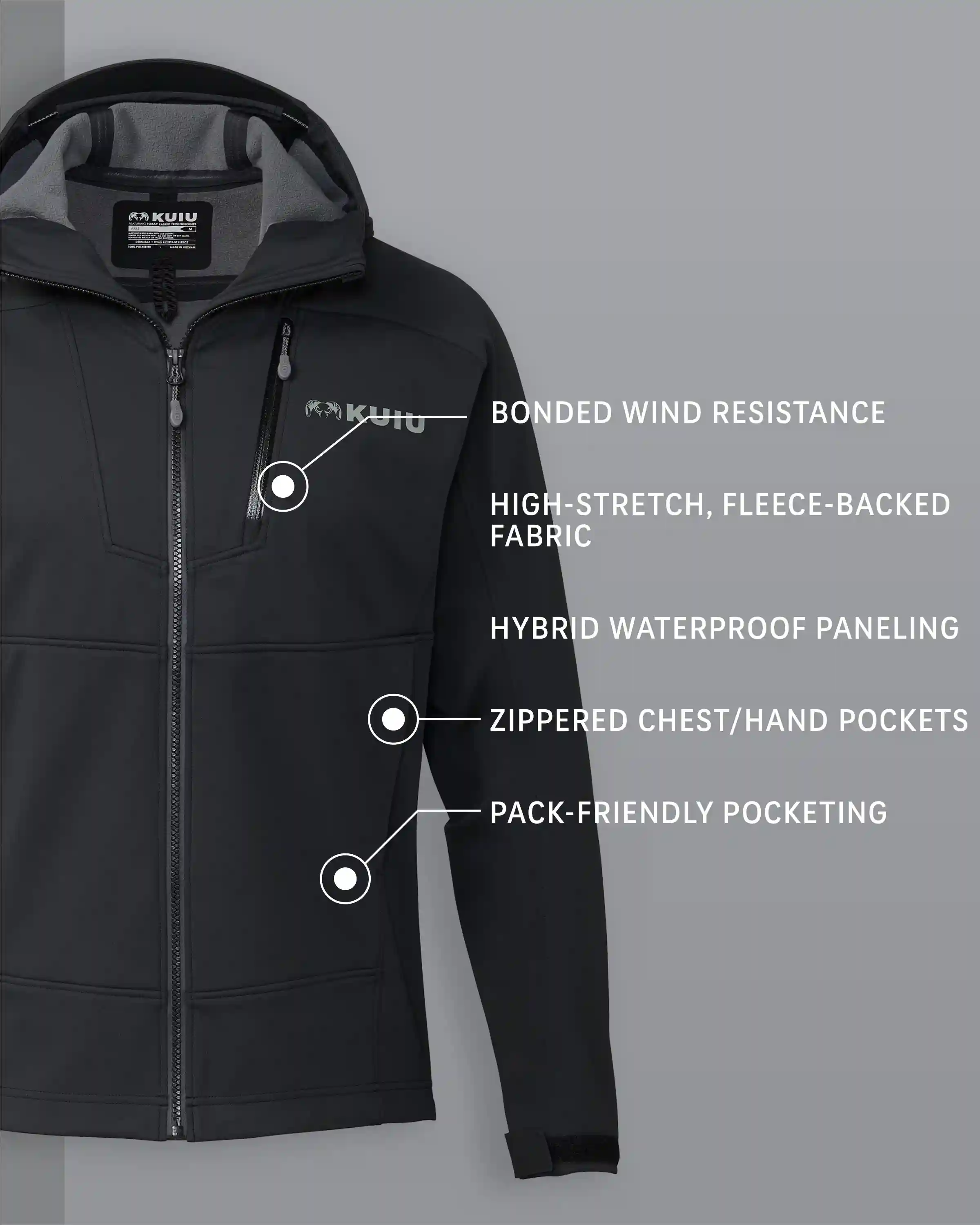 Alternative view of Axis Hybrid Hooded Jacket | Carbon
