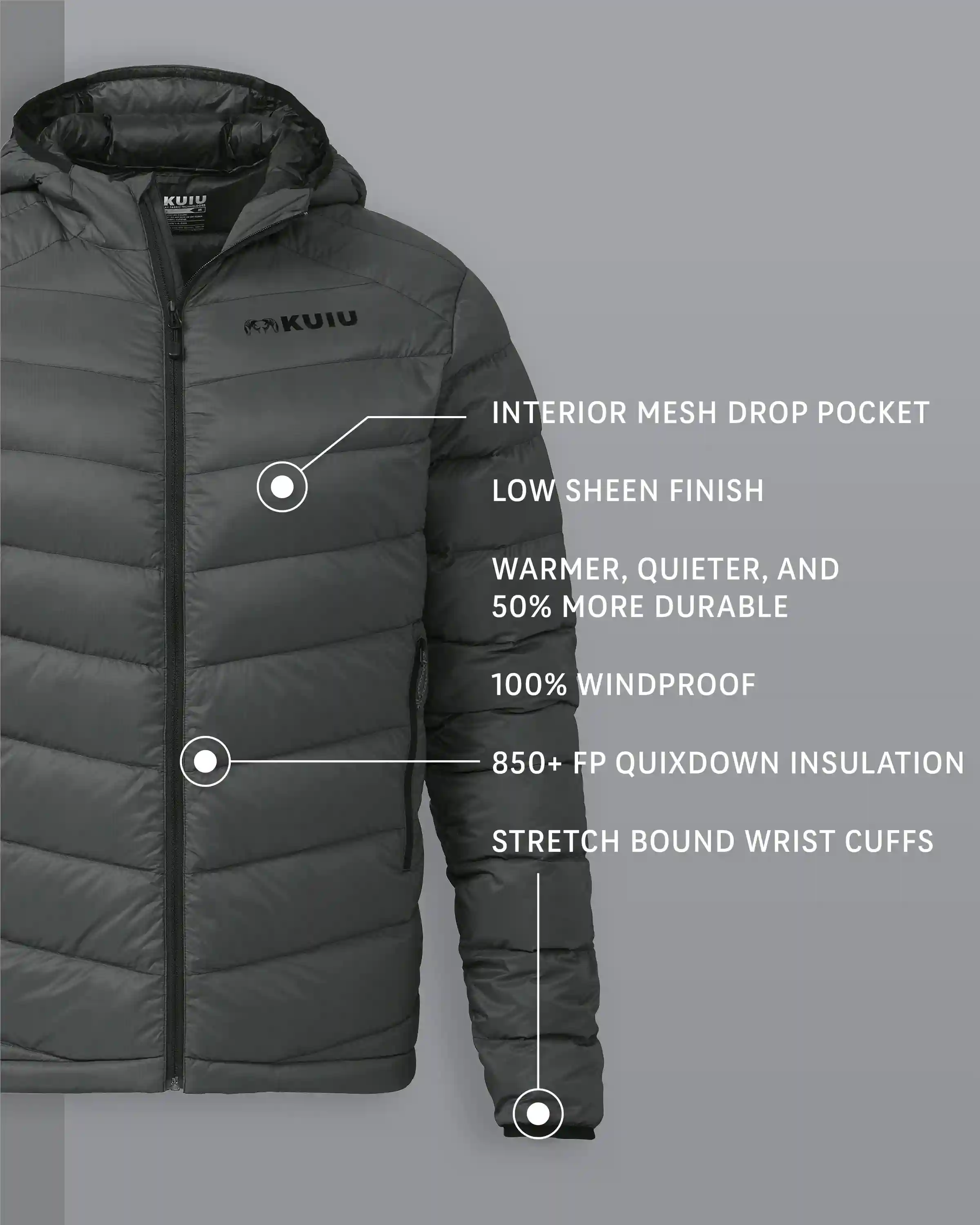 Alternative view of Super Down LT Hooded Jacket | Gunmetal